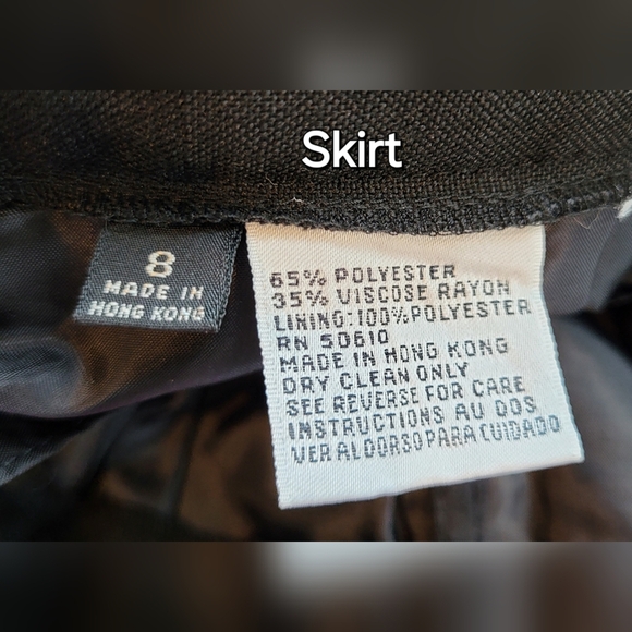 Vintage LE SUIT Black and Tan Lightweight Summer Skirt Suit Women's Size 8 - Picture 7 of 8